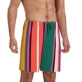 thumbnail image 2 of Naloa Vertical Stripes Men's Short Pajama Pants, Lounge Comfort Shorts with Elasticized Waistband and Side Pockets - 3X-Large, 2 of 9