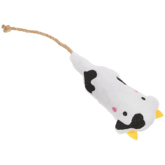 IBASETOY Stimulating Cat Toys Plush Cow Shape Encourages Natural Instinct 1Set for Indoor Cat