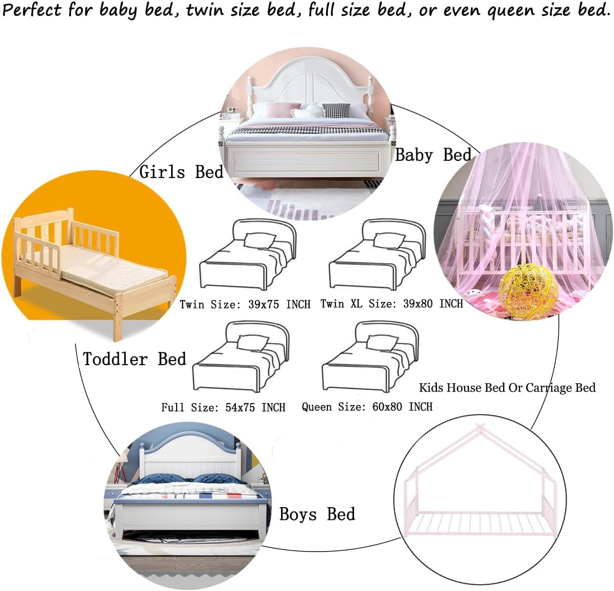 CAILDANL Mosquito Net Bed Canopy Curtains Princess Butterfly Reading Canopies for Girls Kids Single Twin Full Queen Size Beds, Pink and Purple