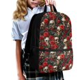 thumbnail image 3 of Uourmeti Large Storage Space 17 Inch Backpack for Travel Work, Spacious Compartment Non Fade Multiple Pockets School Backpack, Skull Roses Pattern, 3 of 6