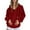 Brick Red, variant on Women's Casual Pullover Hoodie Solid Raglan Sleeve Warm Jacket Blue XXL