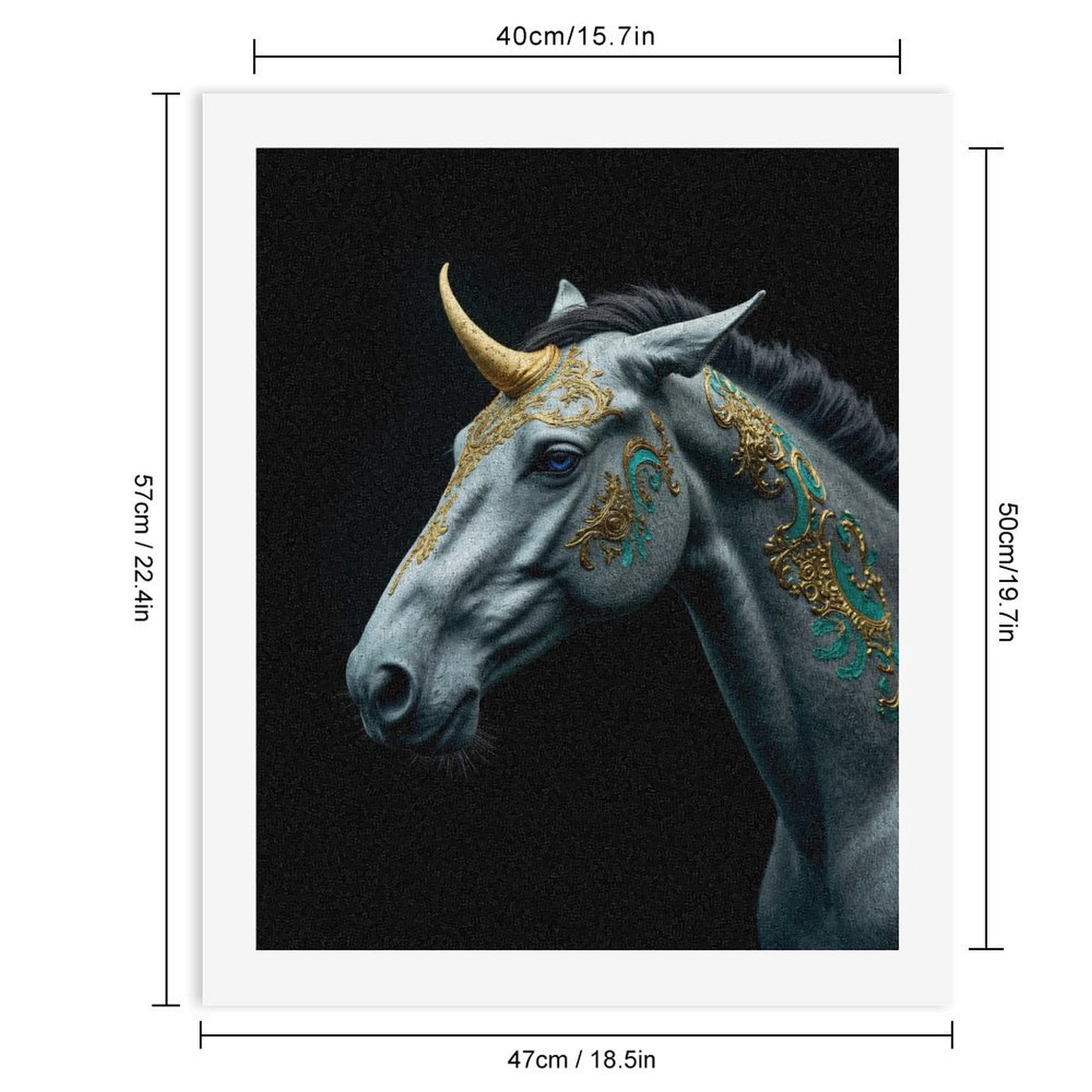 Paint By Numbers Kit for Adults Beginner - DIY Majestic Fantasy Horse Art Deco Canvas Painting Kits for Adults, Frameless Paint By Number for Adults for Home Wall Decor 16x20 Inch