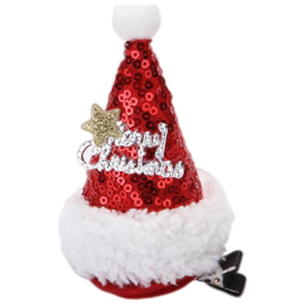 Horquillas navideñas para niños, niñas, accesorios para el cabello navideños de Papá Noel (5 unidades)