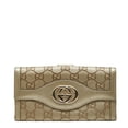 thumbnail image 1 of Pre-Owned Gucci Interlocking G Long Wallet 282426 Gold Leather Women's GUCCI (Good), 1 of 9