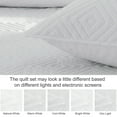 thumbnail image 2 of Exclusivo Mezcla White Twin Quilt Set, Square Pattern Ultrasonic Lightweight Bedspreads, Soft Coverlets Bedding Set with Pillow Sham, 2 of 7