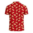 thumbnail image 4 of Mens Polo Shirts Casual Short Sleeve Hot Dog Printed Button Down Collared Tops Comfortable Breathable Slim T Shirts for Man Red S, 4 of 4