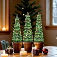 thumbnail image 3 of Ceramic Christmas Trees,Pre-Lit Hand-Painted Ceramic Tabletop Christmas Treesautomatic timer functionWarm White Bulbs LED LightsHoliday DecorationTabletopversatile decor, 3 of 4