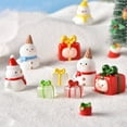 thumbnail image 4 of Jiaroswwei Christmas Gift Box Figurine Lovely Xmas Snowman Micro Landscape Ornament Resin Miniature Toy for Party, 4 of 8