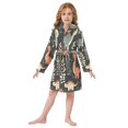 thumbnail image 6 of FORMRS Niños Bathrobe Unisex Hooded Robe Soft Plush Pajamas Sleepwear, Size 4-6T, Gray Dinosaur, 6 of 7