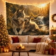 thumbnail image 3 of Large Adult Wolf With Wolf Resting Together Wilderness, Mystical Fantasy for Space Lovers, Galaxy Room Decor, Thanksgiving Hostess Gift, Tapestry Wall Hanging for Bedroom and Dorm, 3 of 7