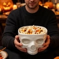 thumbnail image 4 of BiFandian Halloween Skull Ceramic Serving Bowl Set, 300 Milliliter Small 500 Milliliter Large Skull Bowl, Halloween Decorations Indoor Outdoor Holiday Party Table Decor for Snacks, Treats, 4 of 7