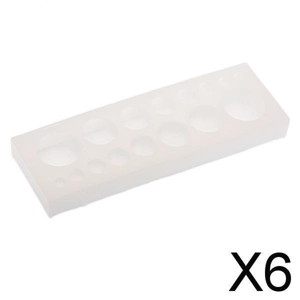 Molde de cabujón de resina de silicona de varios tamaños, herramienta para hacer joyería artesanal, 5xMulti 6 piezas
