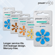 60 Mercury Free Hearing Aid Batteries Size: 675P Cochlear Implant by Power One