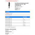 thumbnail image 2 of Front Strut and Coil Spring Assembly - Compatible with 1999 - 2006 Volkswagen Golf 2000 2001 2002 2003 2004 2005, 2 of 2
