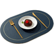 thumbnail image 3 of Manteles individuales de piel sintética, Juego de 4 manteles de mesa de comedor de diseño ovalado de Color de doble cara, impermeables, resistentes al calor, decoración del hogar, 3 of 5