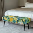 thumbnail image 2 of Whosucclay Lemon Palm Leaves Print Stretch Dining Bench Cover Scratchproof Bench Seat Cushion Covers Easy to Clean Bench Protectors Breathable Bench Chair Slipcovers for Hotel, Party, 2 of 7