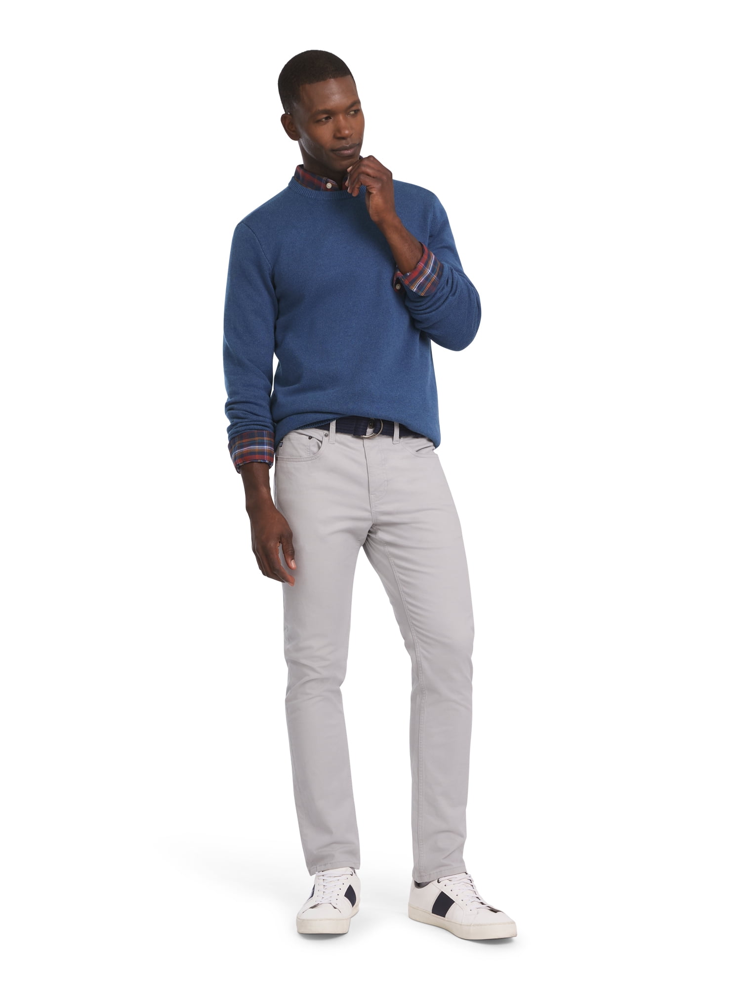 Chaps Men's & Big Men's Solid Cotton Crewneck Sweater, Sizes S-2XL