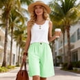 thumbnail image 6 of BUIGTTKLOP Womens Shorts High Waisted Knee Length Shorts Straight Wide Leg Loose Fitted Summer Beach Shorts with Pockets, 6 of 6
