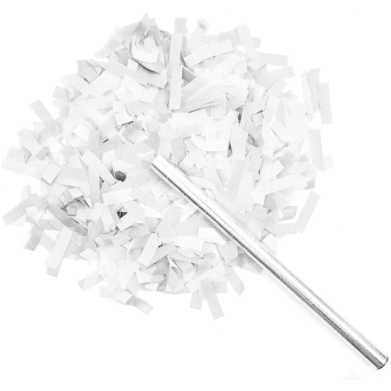1000 Handmade Tissue Paper Circle Confetti Metallic Silver White Wedding 