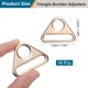 thumbnail image 2 of Uxcell 16 Piezas 1 3/4 Pulgadas Ajustador de Hebillas Triangulares Anillos D Strap Oro, 2 of 6