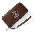 thumbnail image 1 of Mens Long Wallet Retro Faux Leather Credit Card Wallet Zip Billfold with Strap, 1 of 10