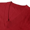 thumbnail image 7 of Ediodpoh Ribbed Knit Sweater Vest Oversized Sleeveless Top Casual Layering Piece for Fall Winter Fashion Comfortable Soft Yarn Sweater Vest Red S, 7 of 7