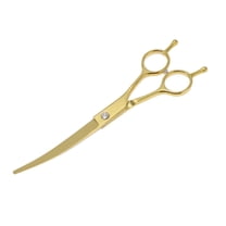 Vocoste 1 Pc Dog Grooming Scissors with Ergonomic Handle Downward 7.5" Gold Tone