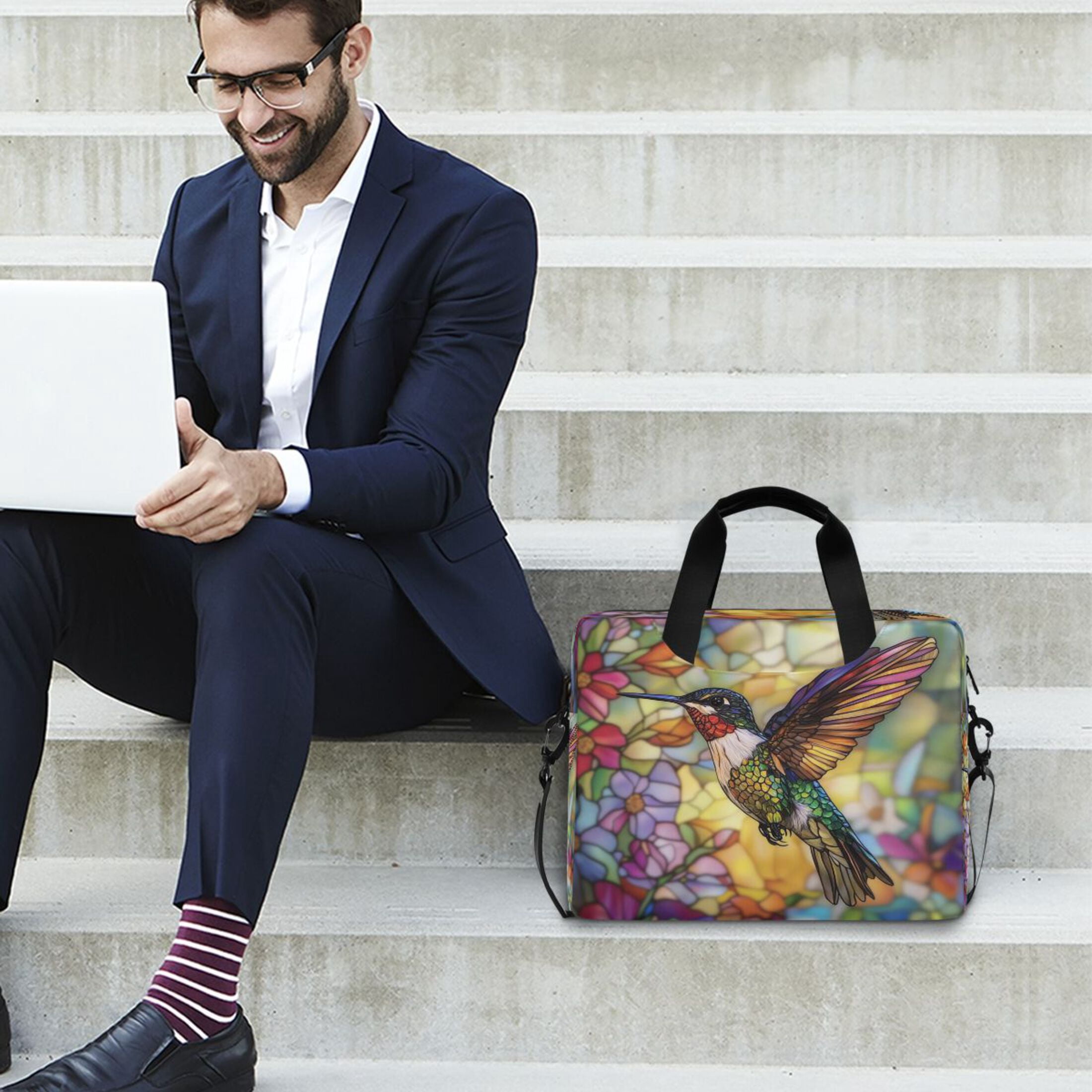 16" Laptop Tote Bag Laptop Sleeve Case Computer Briefcase for Work & Travel Beautiful Hummingbird
