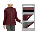 thumbnail image 4 of Mapamyumco Women's Windproof Lightweight Jacket Hooded Running Windbreaker for Golf Hiking, Spring Jacket UPF50+ Dark Red L, 4 of 6