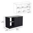 thumbnail image 4 of Depot E-Shop Kitchen Island with Large Countertop, Open Storage Shelves/Double Door Cabinet, 4 of 6