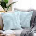 thumbnail image 2 of Throw Pillow Covers 16x16 Inch Set of 2, Aqua Blue Green Waterproof Outdoor Pillow Covers, Checkered Plaid Gingham Lattice Trellis Decorative Cushion Pillowcases for Couch, Sofa, Bed, Garden, Patio, 2 of 9