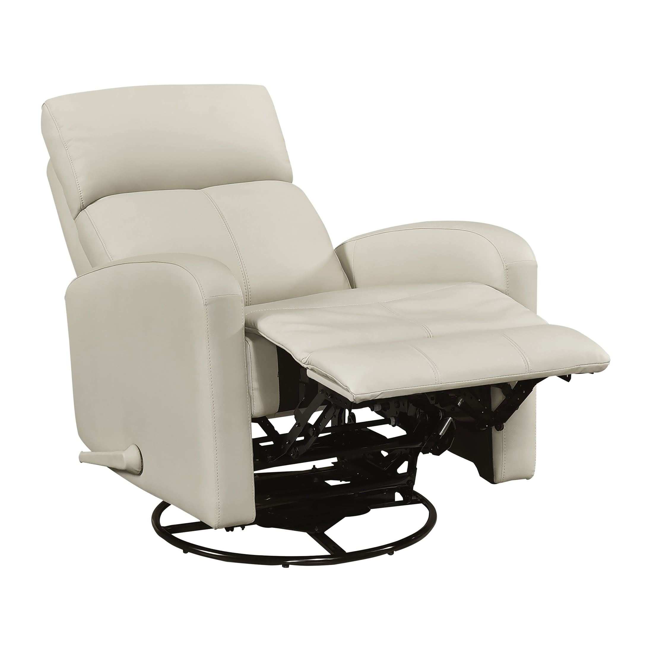 OakvillePark Bramblecrest Leather Match Swivel Glider Reclining Chair, Beige
