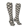 thumbnail image 3 of Yiaed Daisy Plaid Black Print Great elasticity Adult Stockings Sports socks for Men and Women-One Size, 3 of 8