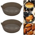 thumbnail image 1 of 2Pcs Air Fryer Silicone Pot avec Poignée Réutilisable Air Fryer Doublure Résistant à la Chaleur, 1 of 6