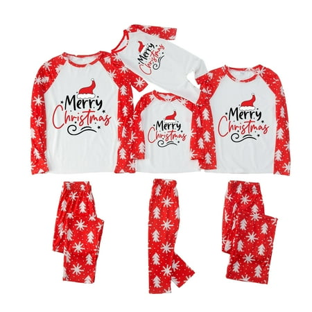 

BULLPIANO Family Matching Pajamas Set Christmas Pajamas Cute Deer Print Long Sleeve PJS Set