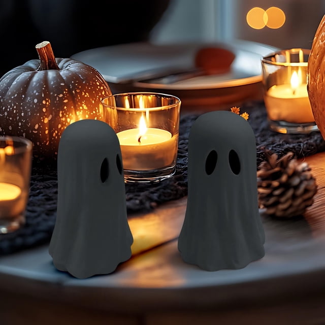 Halloween Ghost Figurine Resin Statue Spooky Home Decor Indoor Outdoor Porch Mantle Shelf Display Ornament for Halloween Party Decoration