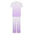 thumbnail image 6 of Ndbuld Scrubs for Women Set Spring And Summer Solid Woman Print Short Sleeve V-Neck T Shirts Top And Long Pants Working Set Suit Rollbacks,Purple,2XL, 6 of 6