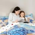 thumbnail image 5 of Manfei Sea Turtle Comforter Sets King Size, Blue Starfish Comforters & Duvets, Kawaii Sealife Reversible Bedding King Comforter Set, Microfiber Bedroom Decorative, 3 Pieces, 5 of 8
