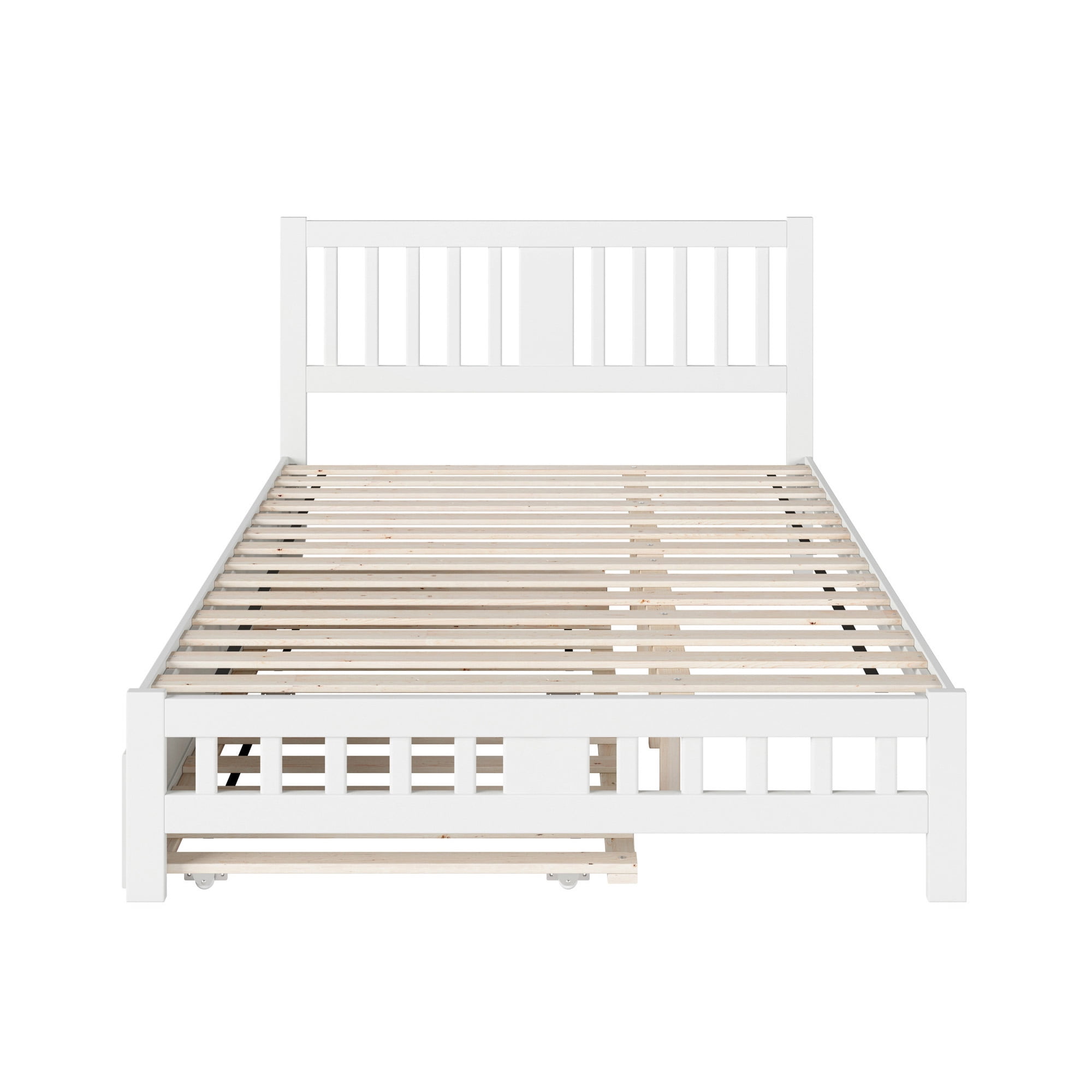 AFI Tahoe Queen Wood Platform Bed with Headboard Footboard & Twin XL Trundle, White