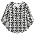 thumbnail image 4 of Aesthetic Fir Green And White Ripple Women's V-Neck Blouse With 3/4 Ruffled Bell Sleeves Casual Top Ladies Blouses, 4 of 7