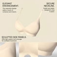 thumbnail image 6 of Alun Womens Seamless Smooth No Underwire T Shirt Bras with Light Push up and Side Support for Daily Wear Deep V-Neck Lightweight Breathable Solid Color Bralettes Beige L, 6 of 6