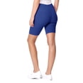 thumbnail image 3 of Women's High Waist Cotton Stretch Solid Casual Active Biker Short Pants, 3 of 5