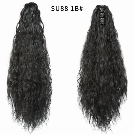 Lunxisen 1 Pcs Gripping Clamping Ponytail Wig Fake Braid Corn Permed Hair Extension