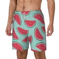 thumbnail image 2 of Uemuo Watermelon Pattern Mens Swim Trunks Quick Dry Board Shorts with Mesh Lining, Stretch Beach Shorts Quick Dry No-Chafing Board Shorts-Small, 2 of 9