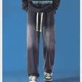 thumbnail image 4 of Jeans Homme Imprimé Délavé Trous Pantalon Décontracté Homme Jeans Gris P, 4 of 5