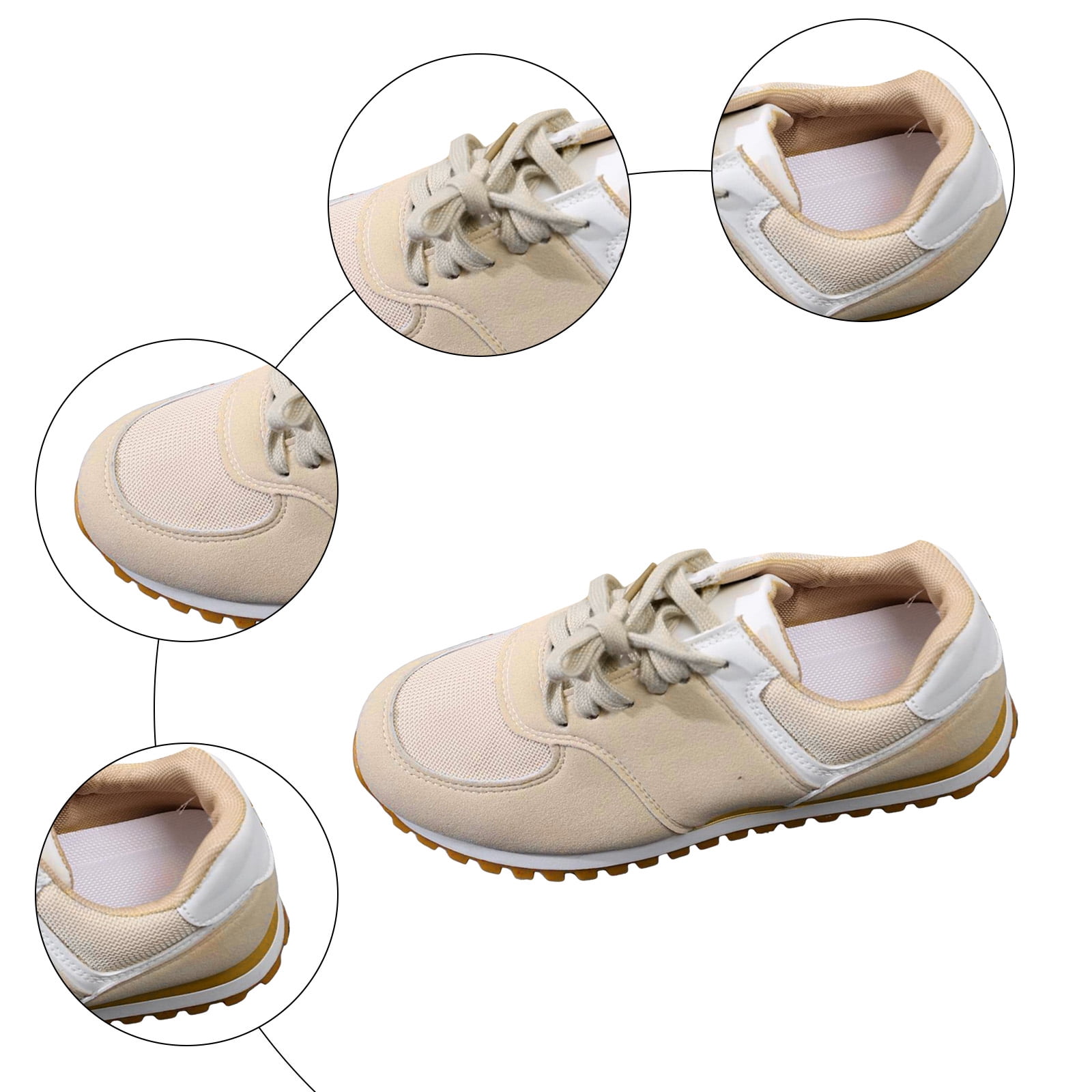 Dakaela Womens Fashion Sneakers 2025 Suede Classic Tennis Running Shoes Lace up Non Slip Trainer Walking Shoes White 9.5