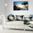 thumbnail image 3 of Designart Lonely Palm Tree on Rocky Beach - Modern Seashore Throw Pillow - 12x20, 3 of 5