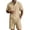 Khaki, variant on Afuyipoi Mens Beach Set,Button Shirt Henley Collar Tight Waist Shorts Linen Outfit Sets Sky Blue M
