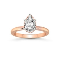 IGI Certified 4 Carat Pear Shape Lab Grown Diamond Engagement Ring | 14K Rose Gold | Malissa Solitaire Diamond Ring | FG-VS1-VS2 Quality Friendly Diamonds