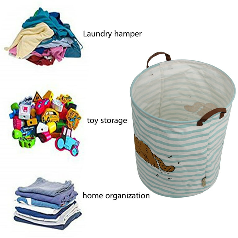 QUEENLALA Rectangular Laundry Hamper/Foldable Nursery Laundry Basket for  Organizing/Storage Bin Baskets/Children Toy Office Bedroom/Toy Bin Closet  Shelf Baskets（Rec-Zoo）